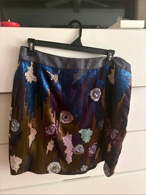 Embellished Multi-Color Sequin Mini Skirt
